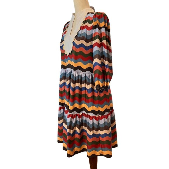 Smith & Quin Colorful Wave Pattern Dress Size Small - Picture 6 of 13